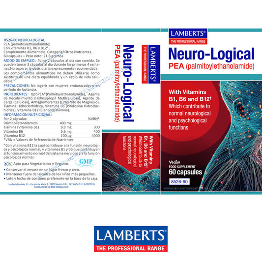 Neuro-Logical. PEA (palmitoiletanolamida) con vitaminas B1, B6 y B12