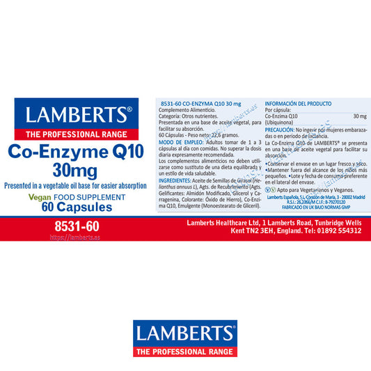 Co-Enzima Q10 30 mg. Ubiquinona. En base de Aceite Vegetal para una mayor Absorción es la Chispa de la Energía