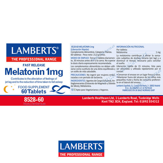 Melatonina 1 mg. FAST RELEASE – Liberación rápida