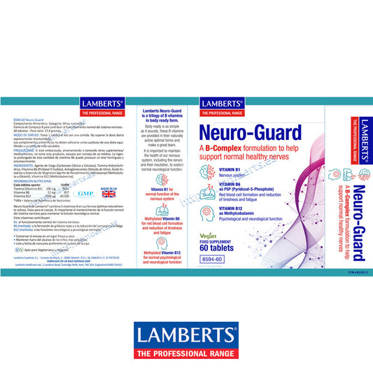 Neuro-Guard. Combinación sinérgica de vitaminas B que contribuyen al funcionamiento normal del sistema nervioso.