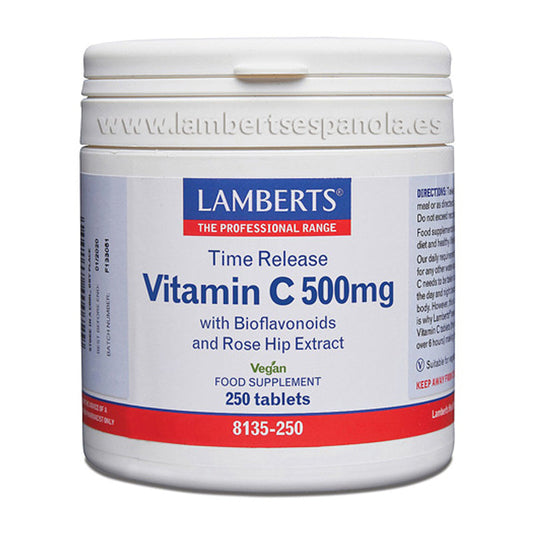 Vitamina C 500 mg. Liberación Sostenida. Con Bioflavonoides y Escaramujo