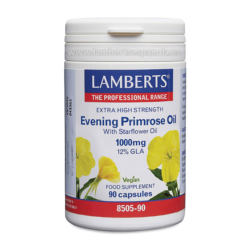 Aceite de Prímula con Borraja 1000 mg con Vitamina E. Apoyo al sistema nervioso, cardiovascular y reproductor y al estado de la piel.