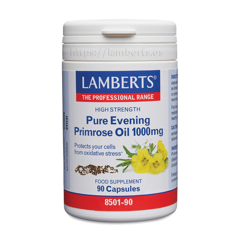 Aceite de Prímula u Onagra Puro 1000 mg con Vitamina E.
Ayuda al sistema nervioso, cardiovascular y reproductor, al estado de la piel y más