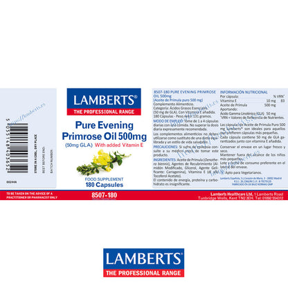 Aceite de Prímula u Onagra Puro 500 mg con Vitamina E
