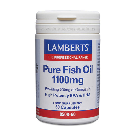Aceite de Pescado Puro 1100 mg. Alta concentración de Omega 3 Purificado.