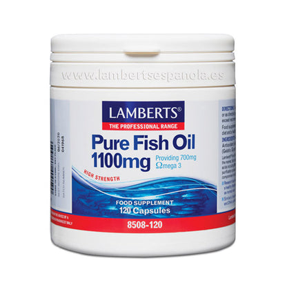 Aceite de Pescado Puro 1100 mg. Alta concentración de Omega 3 Purificado.