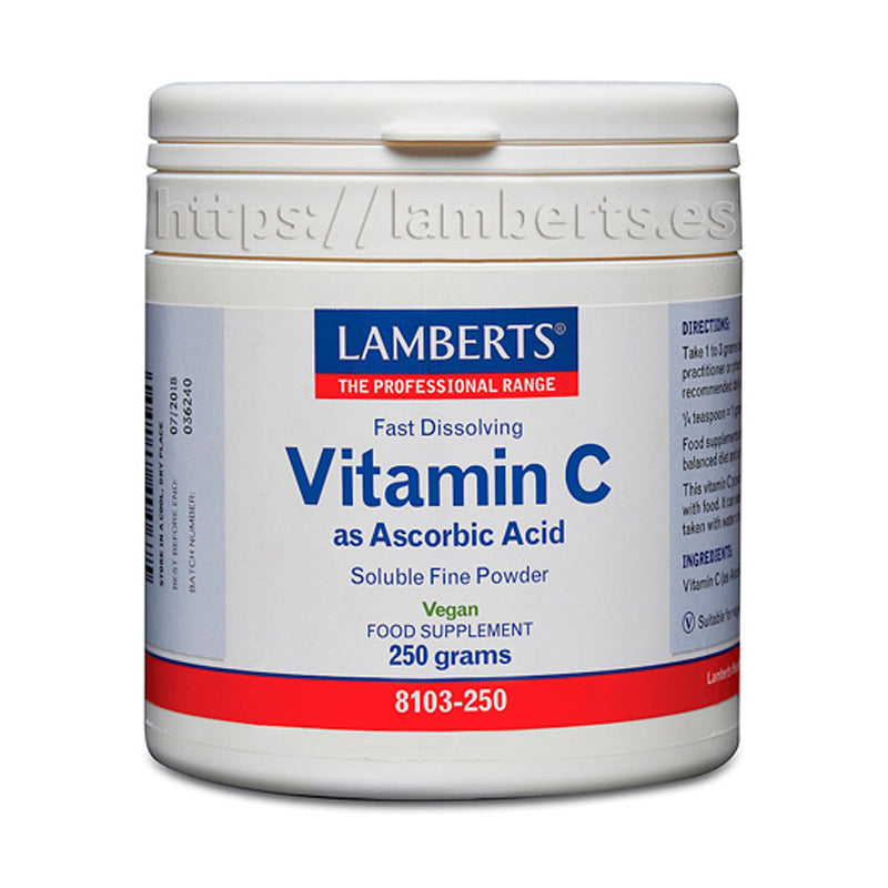 Vitamina C en forma de Ácido ascórbico en polvo fino muy soluble
