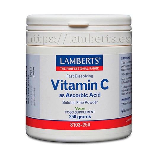Vitamina C en forma de Ácido ascórbico en polvo fino muy soluble