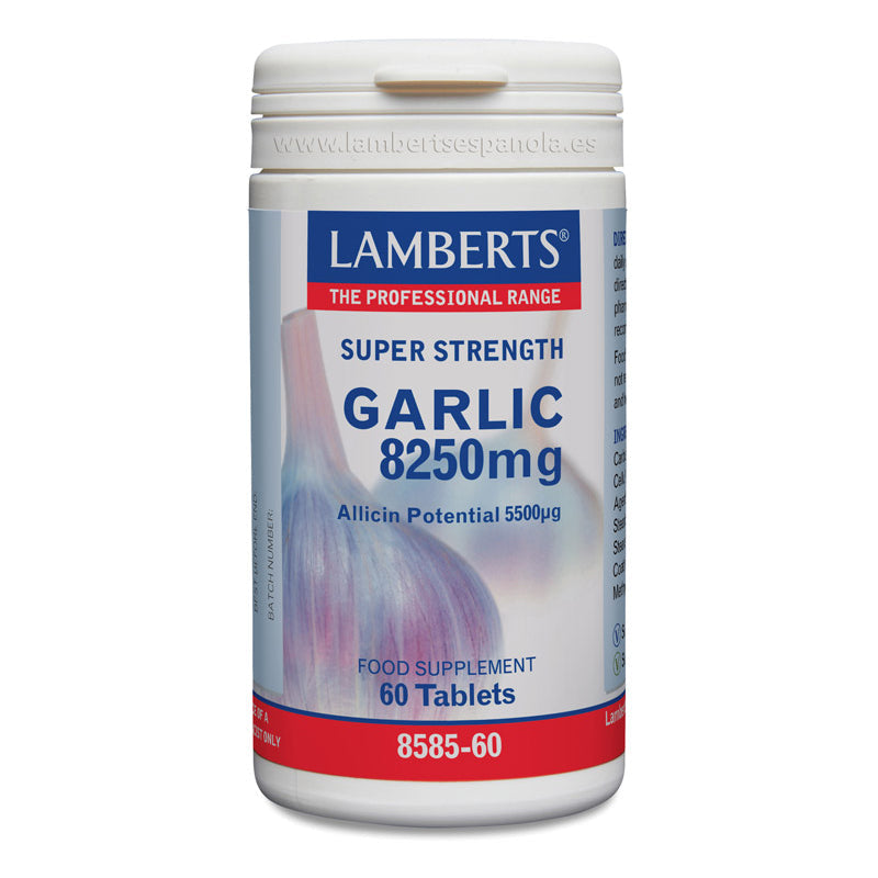 Ajo 8250 mg. Aportando 5500 µg de Alicina