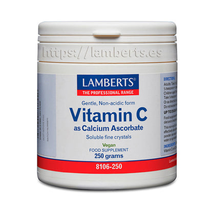 Vitamina C en forma de Ascorbato de Calcio. Forma suave, no ácida en Polvo.