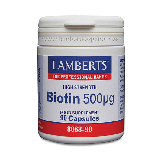 Biotina 500 mcg para el mantenimiento del cabello, la piel y más