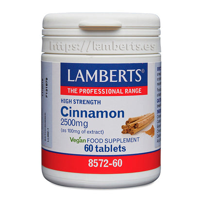 Canela 2.500 mg como extracto estandarizado. Extracto de corteza aportando cinamaldehído del 62% – 73%.