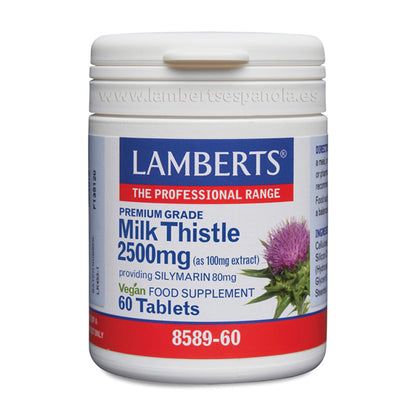 Cardo Mariano 2500 mg, 80 mg de Silimarina por tableta