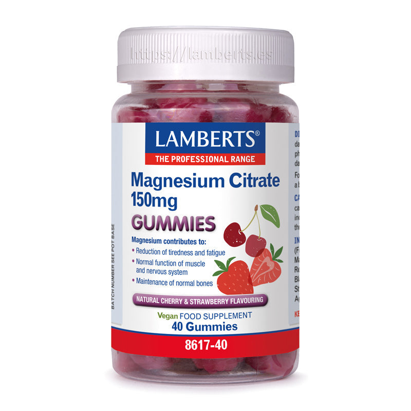 Magnesio 150 mg (como Citrato). Gominolas
Magnesio altamente absorbible en una sabrosa gominola sin azúcar