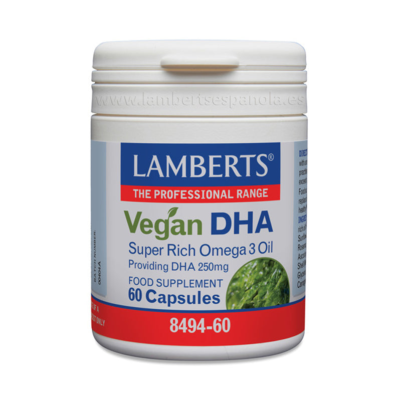 DHA Vegano 250 mg de fuente vegetal. Procedente de aceite de algas muy rico en Omega 3
