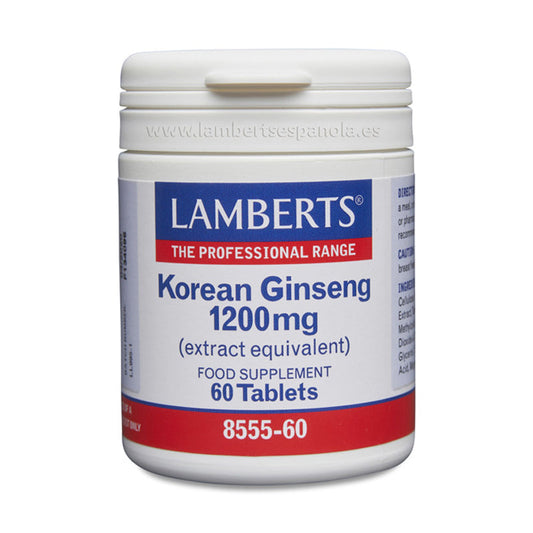 Ginseng Coreano (o Panax Ginseng) 1200 mg
Como 120 mg de extracto con 24 mg de ginsenósidos por tableta