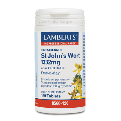 Hierba de San Juan 1332 mg
Extracto de Hypericum perforatum aportando 1000 μg de Hipericina