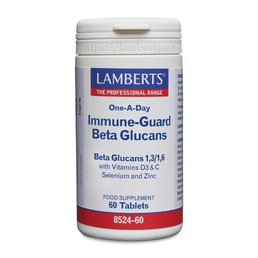 Immune-Guard Beta Glucanos con Vitaminas D3, C, Selenio y Zinc
Betaglucanos 1,3/1,6, son parte de la pared celular de apoyan al sistema inmune