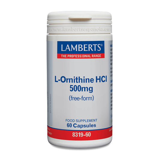 L-Ornitina 500 mg en forma libre. Aminoácido no esencial