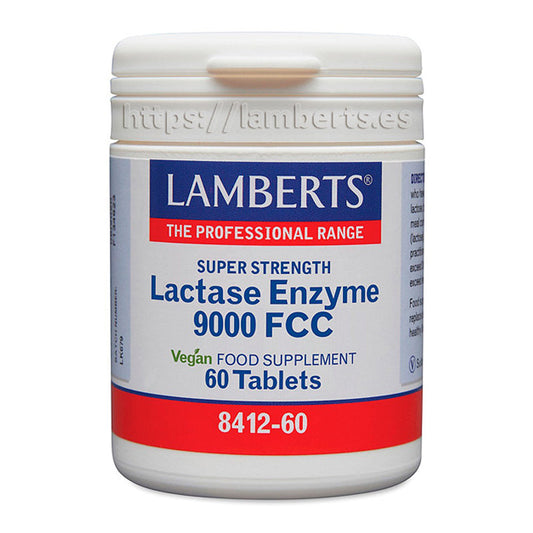 Lactasa 9000 FCC. Enzima Digestiva en tabletas, útil para la digestión de la leche y los lácteos.