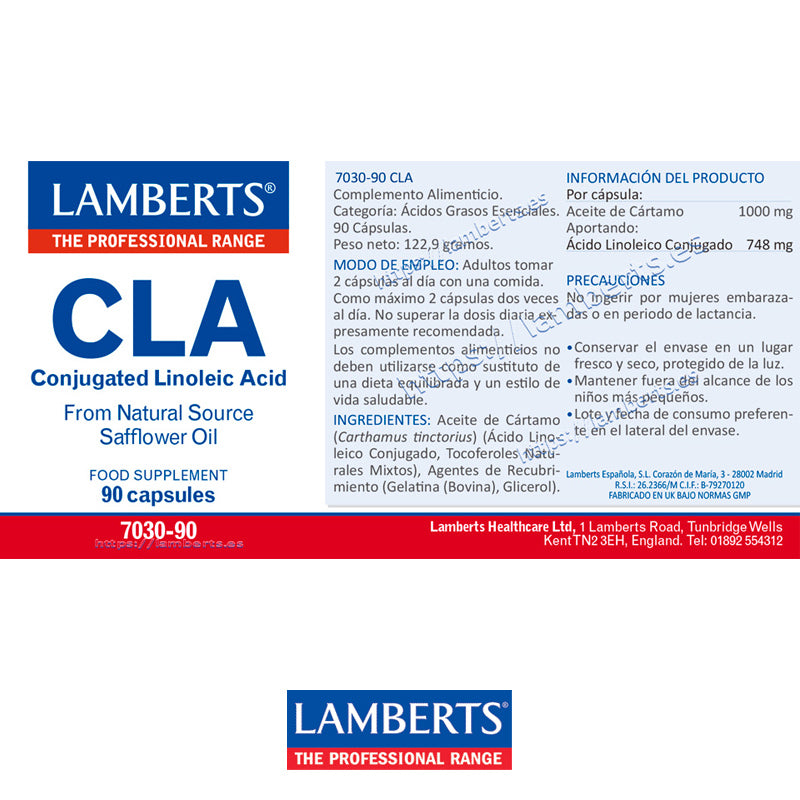 CLA 748 mg Fuente natural de Acido Linoléico Conjugado en forma de Cápsulas