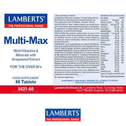 Multi-Max® Multivitamínico para mayores de 50. Una tableta al Día