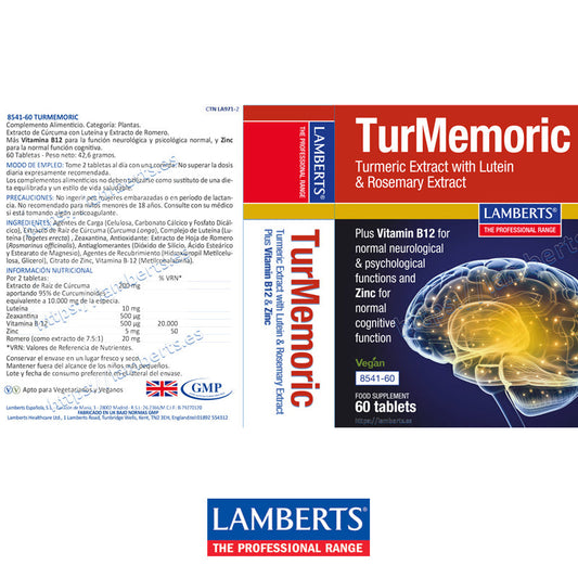 TurMemoric: Extracto de Cúrcuma, Luteína, Romero y más