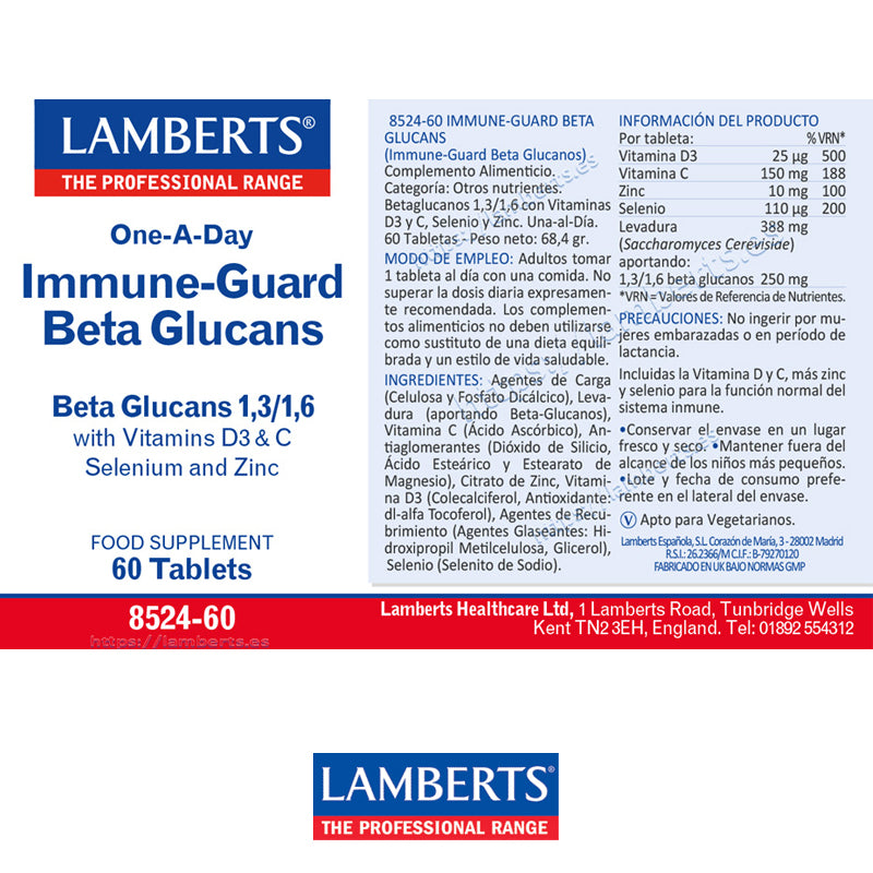 Immune-Guard Beta Glucanos con Vitaminas D3, C, Selenio y Zinc
Betaglucanos 1,3/1,6, son parte de la pared celular de apoyan al sistema inmune