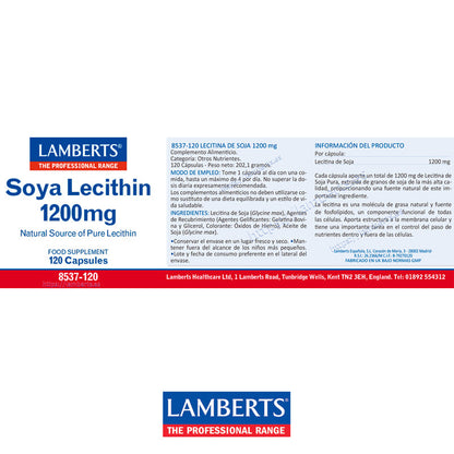 Lecitina de Soja 1200 mg, fuente de Fosfatidil Colina
Fosfolípido con efectos metabólicos y fisiológicos y fuente de colina e inositol