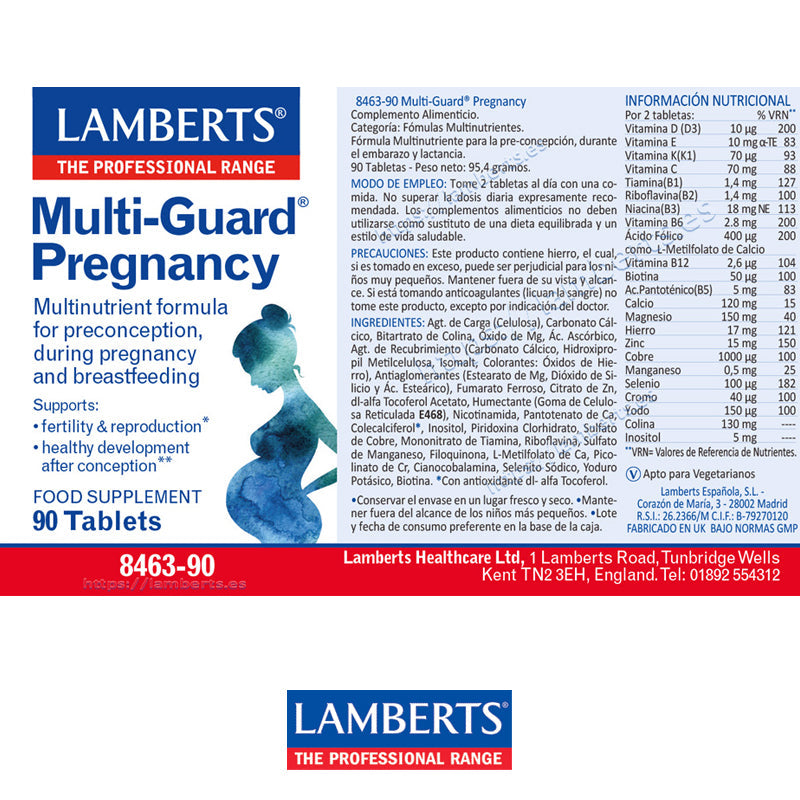 Multi-Guard® Pregnancy. Para mujeres esperando concebir, embarazadas o en período de lactancia, SIN VITAMINA A.