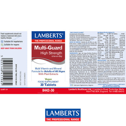 Multi-Guard® Complejo Multinutriente apto para Veganos. Con vitaminas y minerales más mezcla ORAC