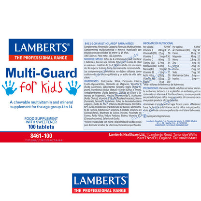 Multi-Guard® Vitaminas y Minerales para Niños de 4 a 14 años
Masticable, con sabor a Frutos del Bosque y con todas las vitaminas y minerales
