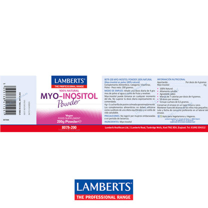 MYO-Inositol en polvo. 100% Natural y muy soluble