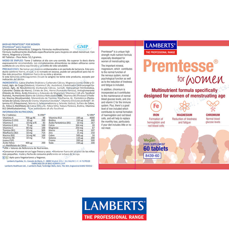 Premtesse® el Multivitamínico con 21 nutrientes para las mujeres en edad menstrual