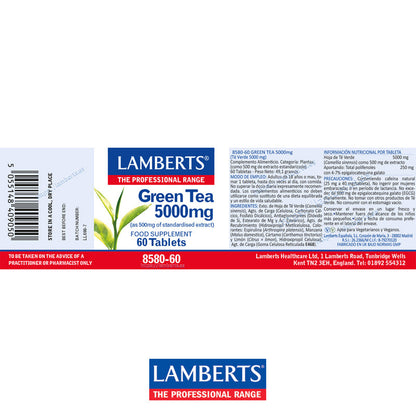 Té verde (Camellia sinensis) 500 mg como extracto.
Aporta 250 mg de catequinas