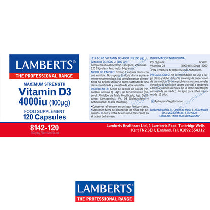 Vitamina D como D3, colecalciferol 4000 UI (100 mcg)