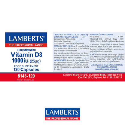 Vitamina D como D3, colecalciferol 1000 UI (25 mcg)