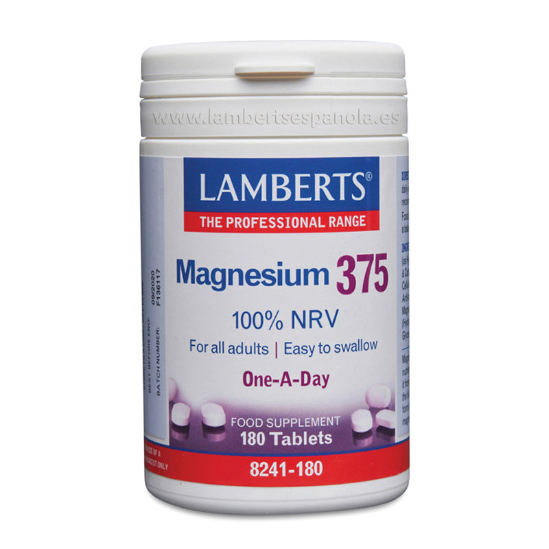 Magnesio 375. Nuestra mayor concentración de Magnesio por tableta: 375 mg (100% VRN)