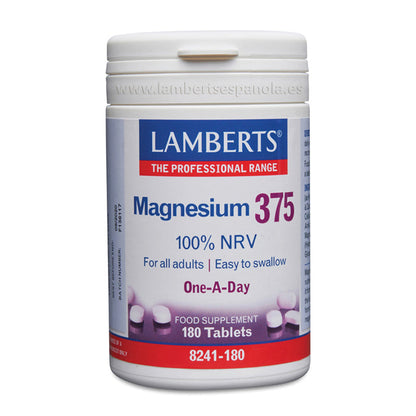 Magnesio 375. Nuestra mayor concentración de Magnesio por tableta: 375 mg (100% VRN)
