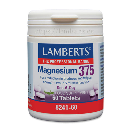 Magnesio 375. Nuestra mayor concentración de Magnesio por tableta: 375 mg (100% VRN)