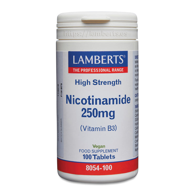 Niacina como Nicotinamida o Vitamina B3 250 mg. Ayuda al mantenimiento de las mucosas, de la piel, y más
