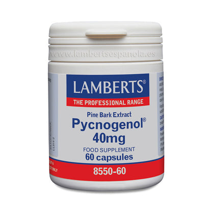 Pycnogenol® 40 mg. Extracto de Corteza de Pino Marítimo. Aporta proantocianidinas.