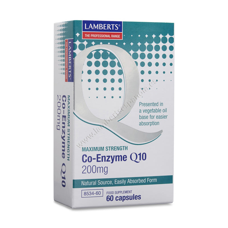 Co-Enzima Q10 200 mg, Ubiquinona, con 60 cápsulas