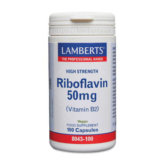 Riboflavina o Vitamina B2 50 mg
Apoyo al funcionamiento normal del sistema nervioso y más