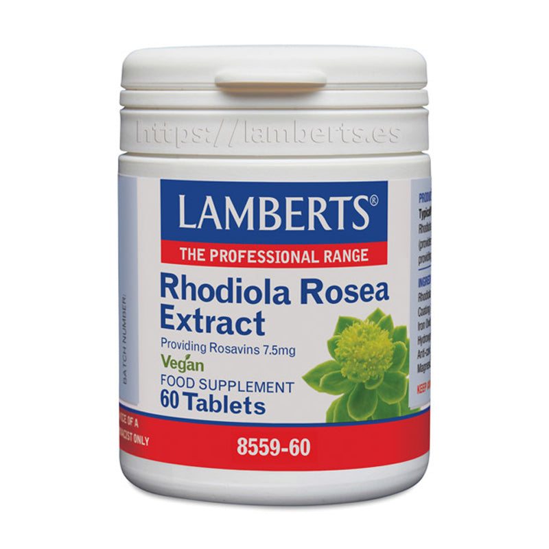 Rhodiola Rosea 3125 mg aportando 7,5 mg de Rosavinas como 250 mg de un extracto 12,5:1