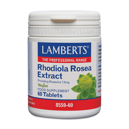 Rhodiola Rosea 3125 mg aportando 7,5 mg de Rosavinas como 250 mg de un extracto 12,5:1