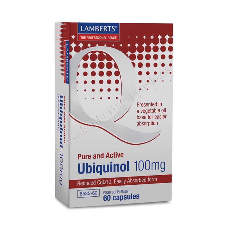 Ubiquinol 100 mg es la forma activa reducida de la Coenzima Q10
Ayuda a la producción de energía y acción antioxidante