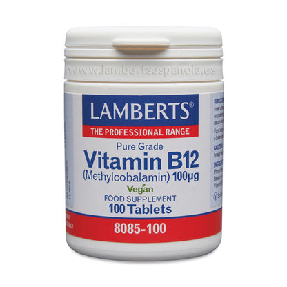 Vitamina B12 100 mcg en forma de Metilcobalamina. Grado puro.