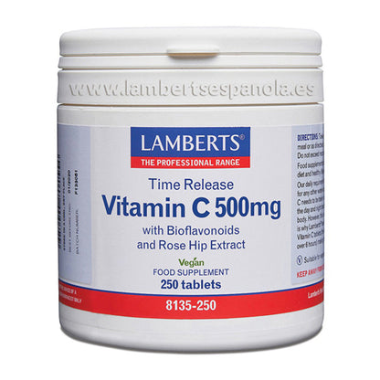 Vitamina C 500 mg. Liberación Sostenida. Con Bioflavonoides y Escaramujo