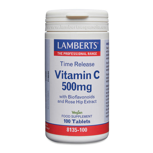 Vitamina C 500 mg. Liberación Sostenida. Con Bioflavonoides y Escaramujo